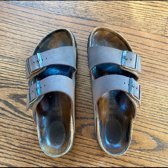 Birkenstock Shoes - BIRKENSTOCK Arizona Tobacco Brown Two-Strap Women’s Sandals EU 38